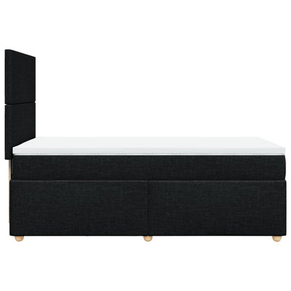 Box Spring Postel S Matrací Černá Textil Černá