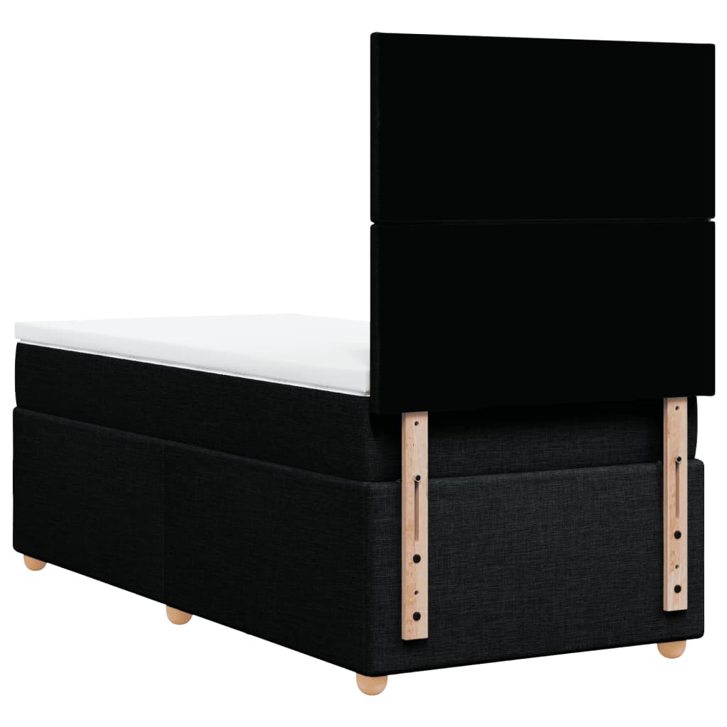 Box Spring Postel S Matrací Černá Textil Černá