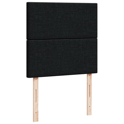 Box Spring Postel S Matrací Černá Textil Černá