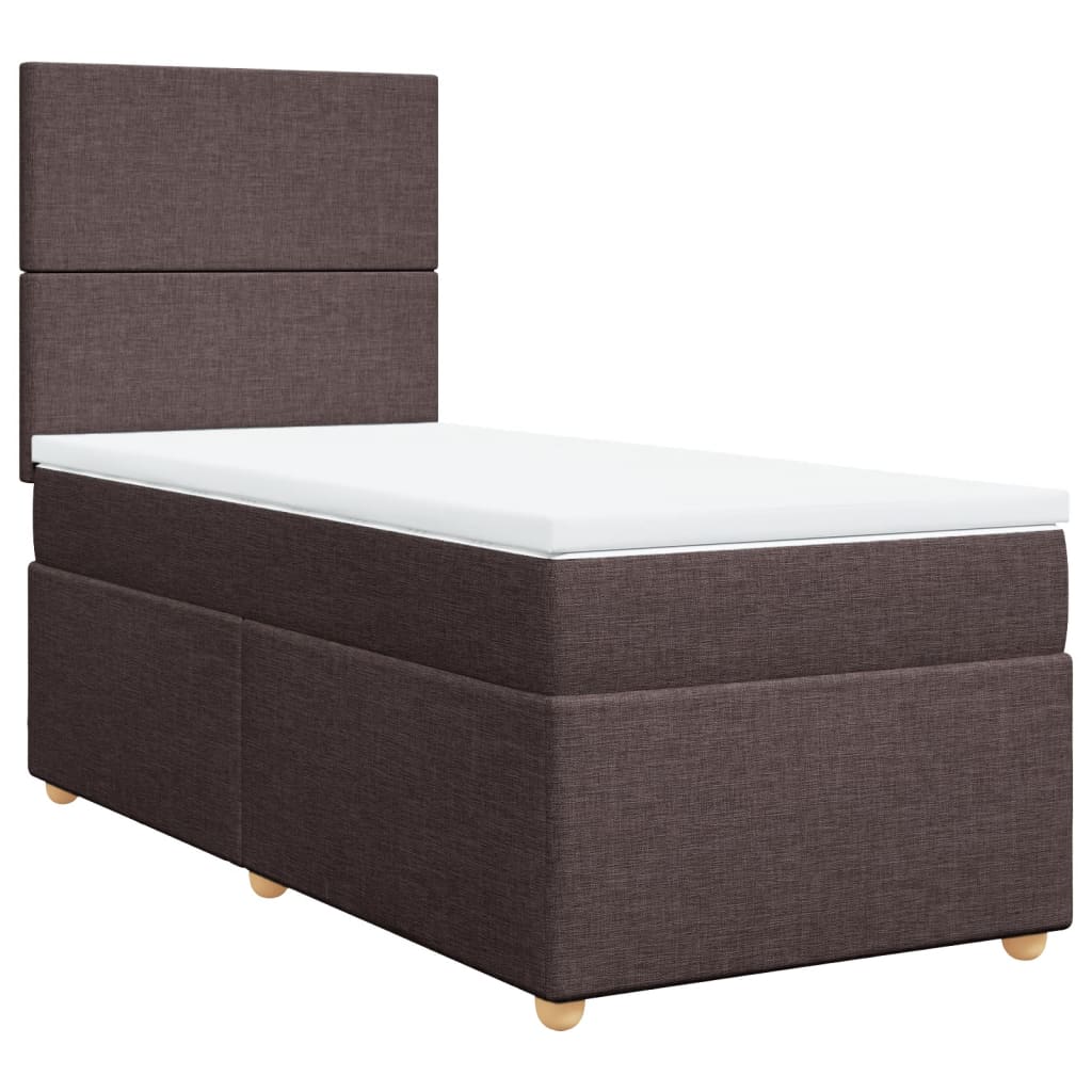Box Spring Postel S Matrací Tmavě Hnědá 80X200 Cm Textil