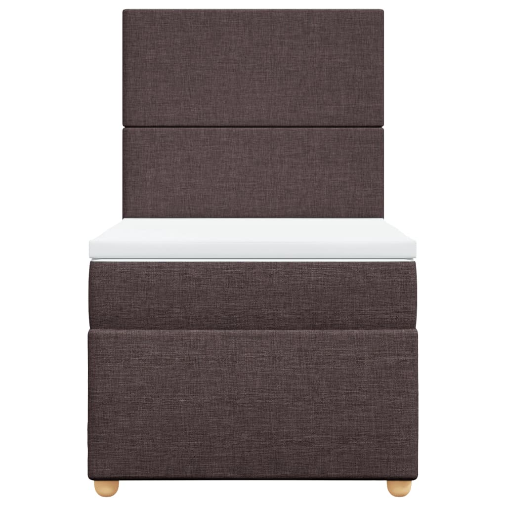Box Spring Postel S Matrací Tmavě Hnědá 80X200 Cm Textil