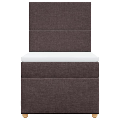 Box Spring Postel S Matrací Tmavě Hnědá 80X200 Cm Textil