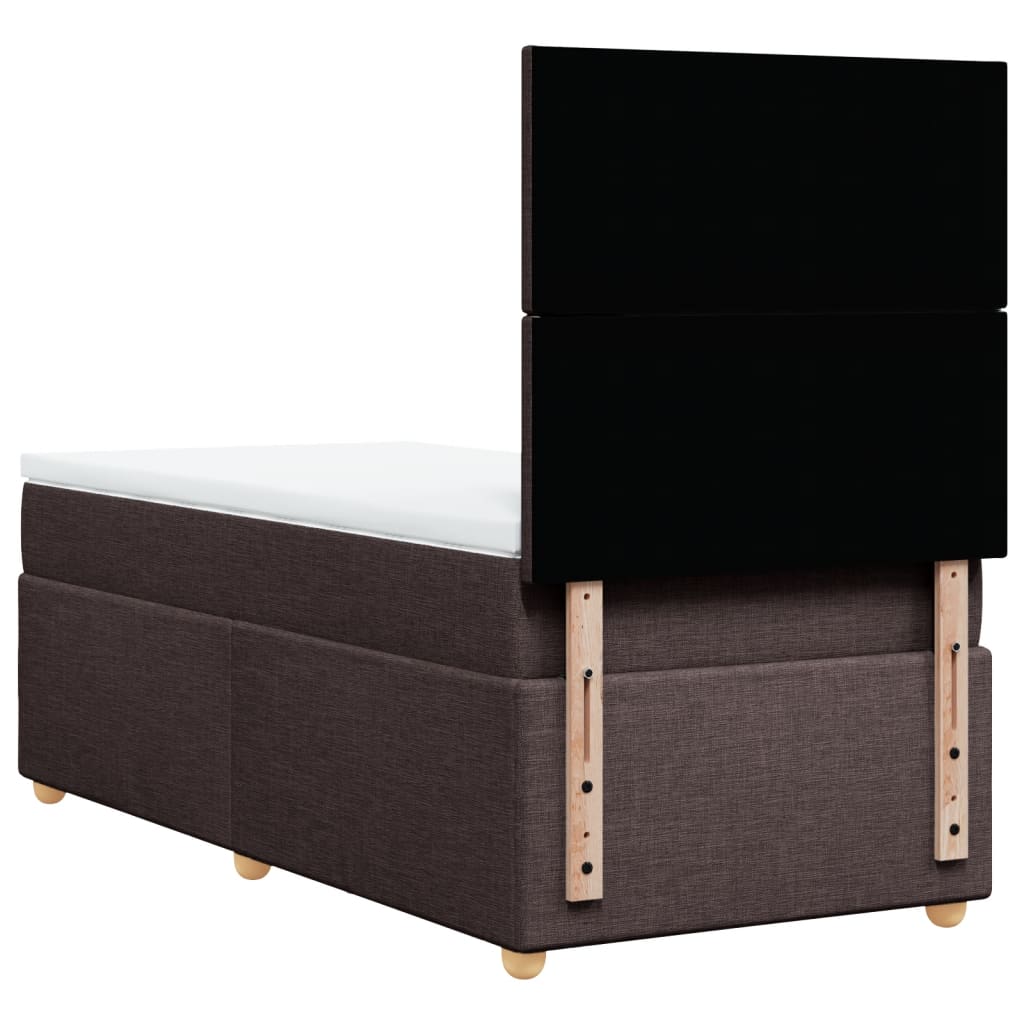 Box Spring Postel S Matrací Tmavě Hnědá 80X200 Cm Textil