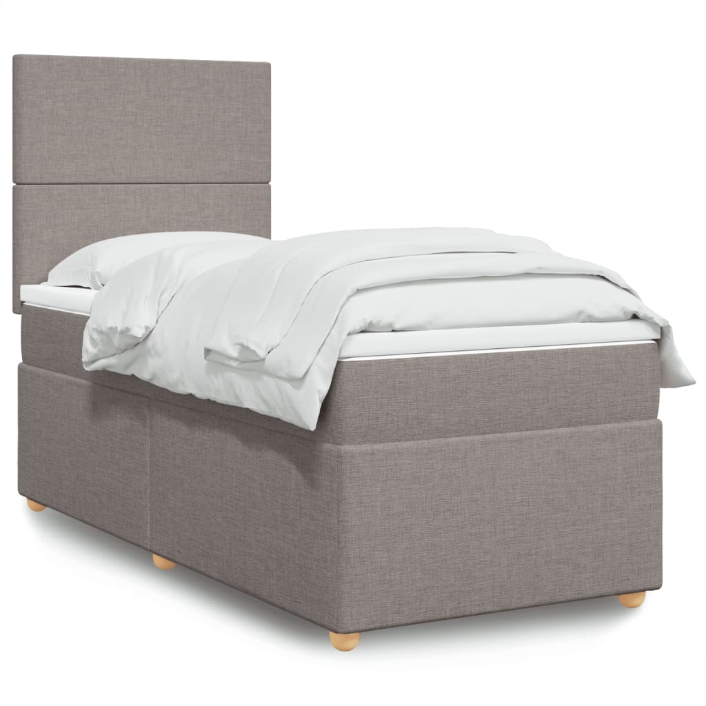 Box Spring Postel S Matrací Textil Taupe