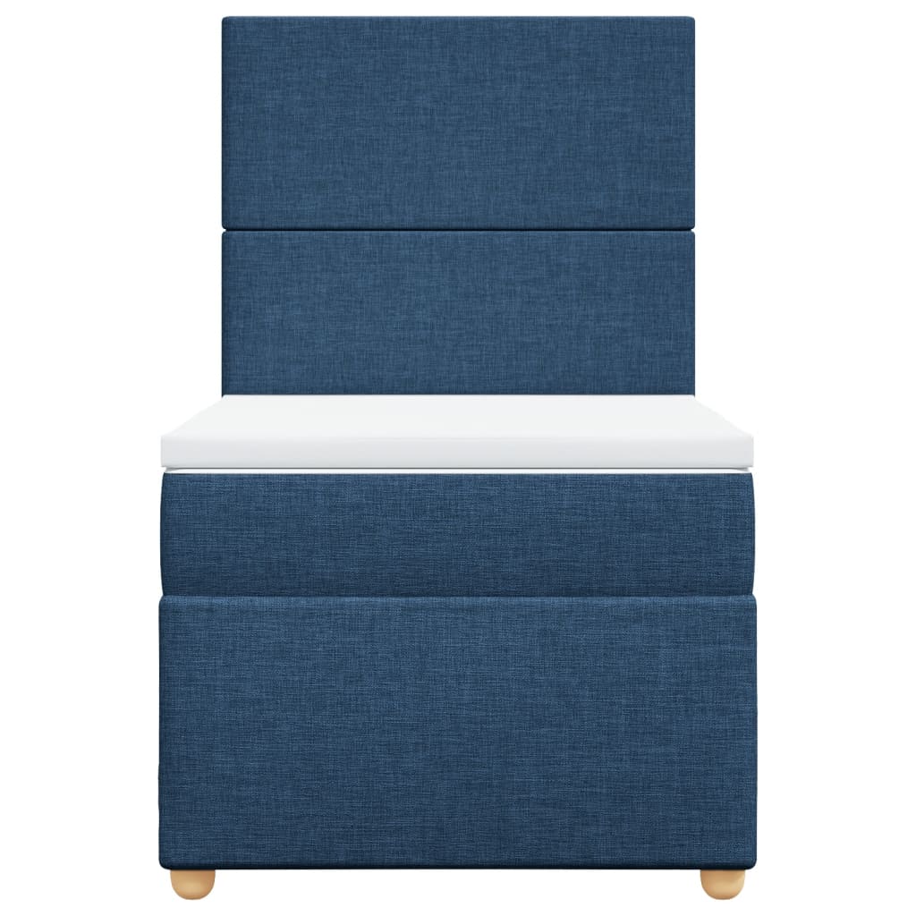 Box Spring Postel S Matrací Textil Modrá