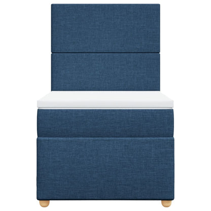 Box Spring Postel S Matrací Textil Modrá