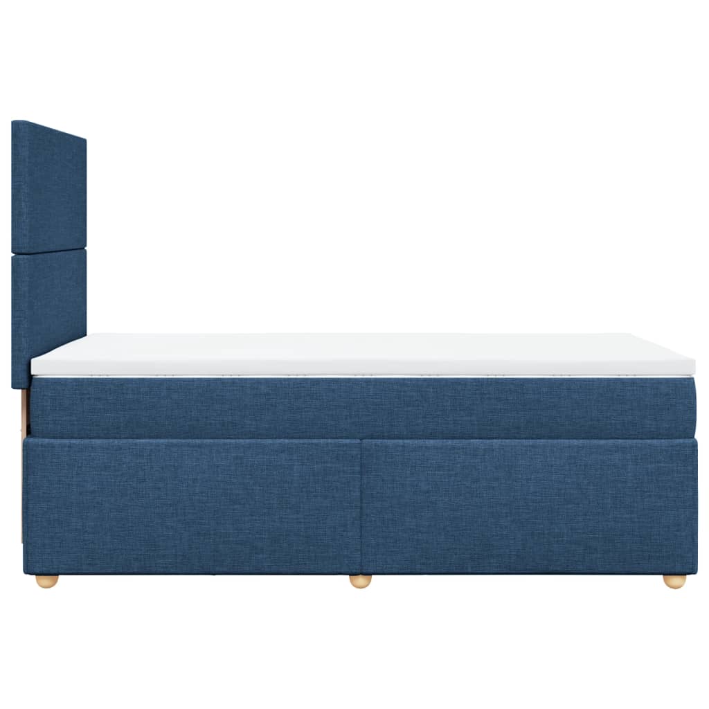 Box Spring Postel S Matrací Textil Modrá