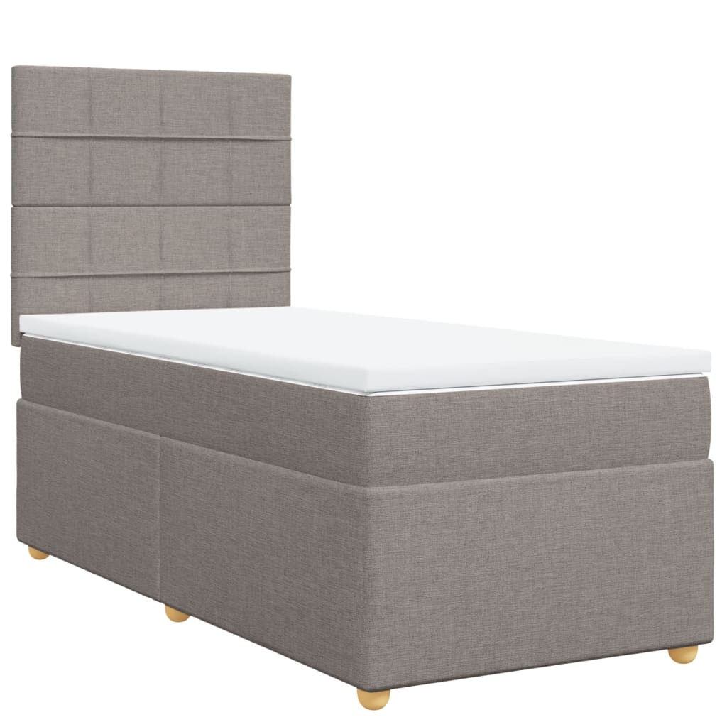 Box Spring Postel S Matrací Taupe 80X200 Cm Textil