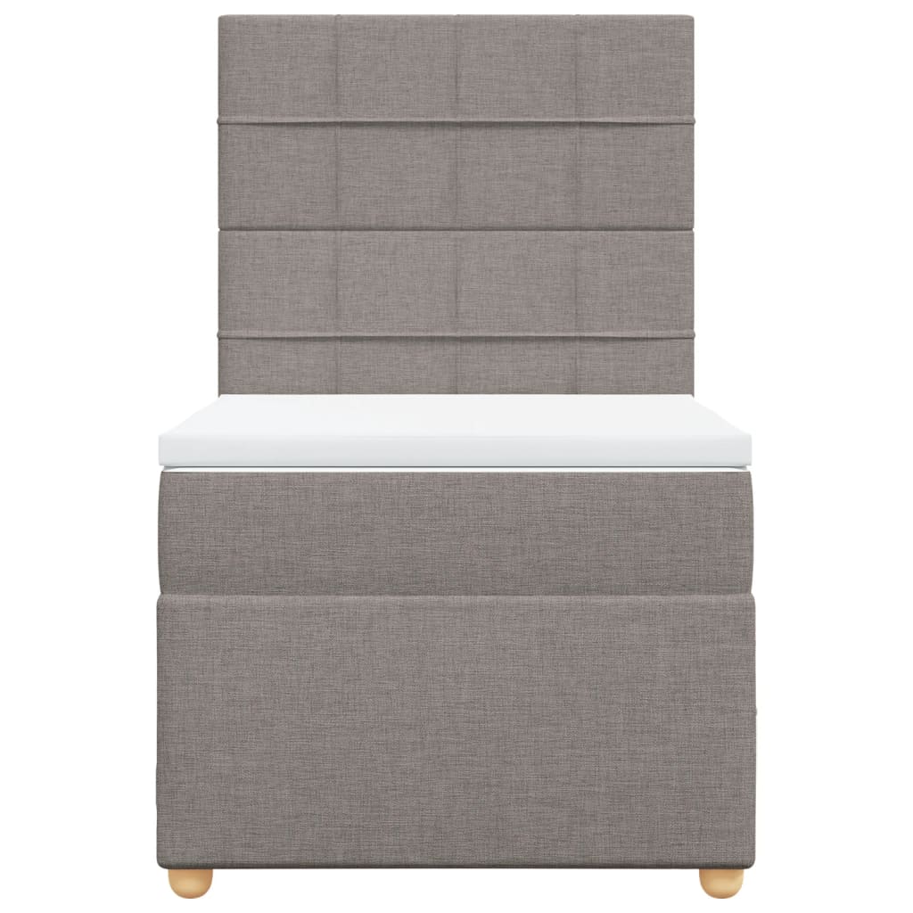 Box Spring Postel S Matrací Taupe 80X200 Cm Textil