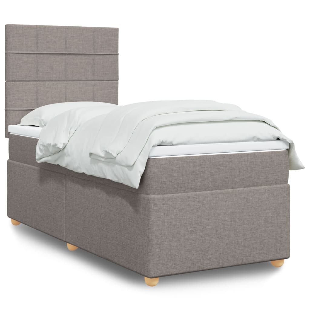 Box Spring Postel S Matrací Taupe 80X200 Cm Textil
