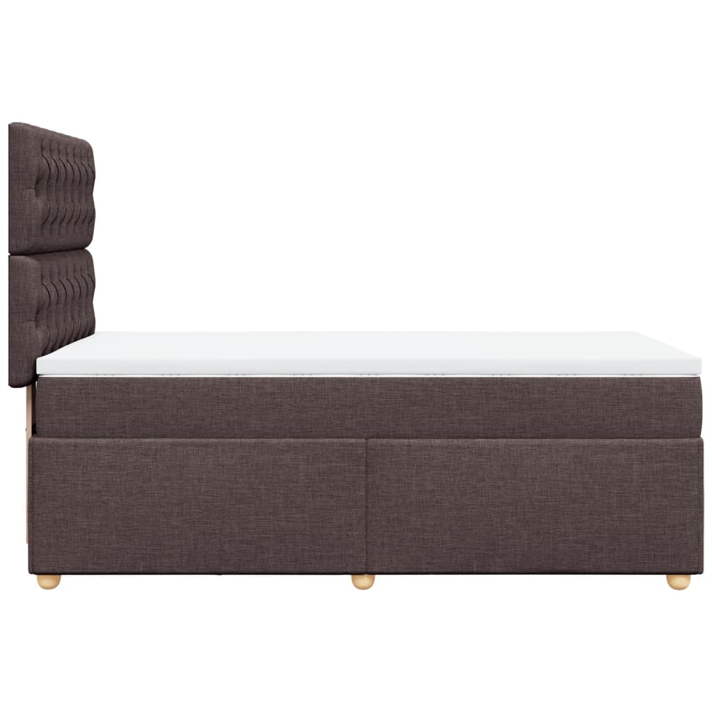 Box Spring Postel S Matrací Textil Tmavě Hnědá
