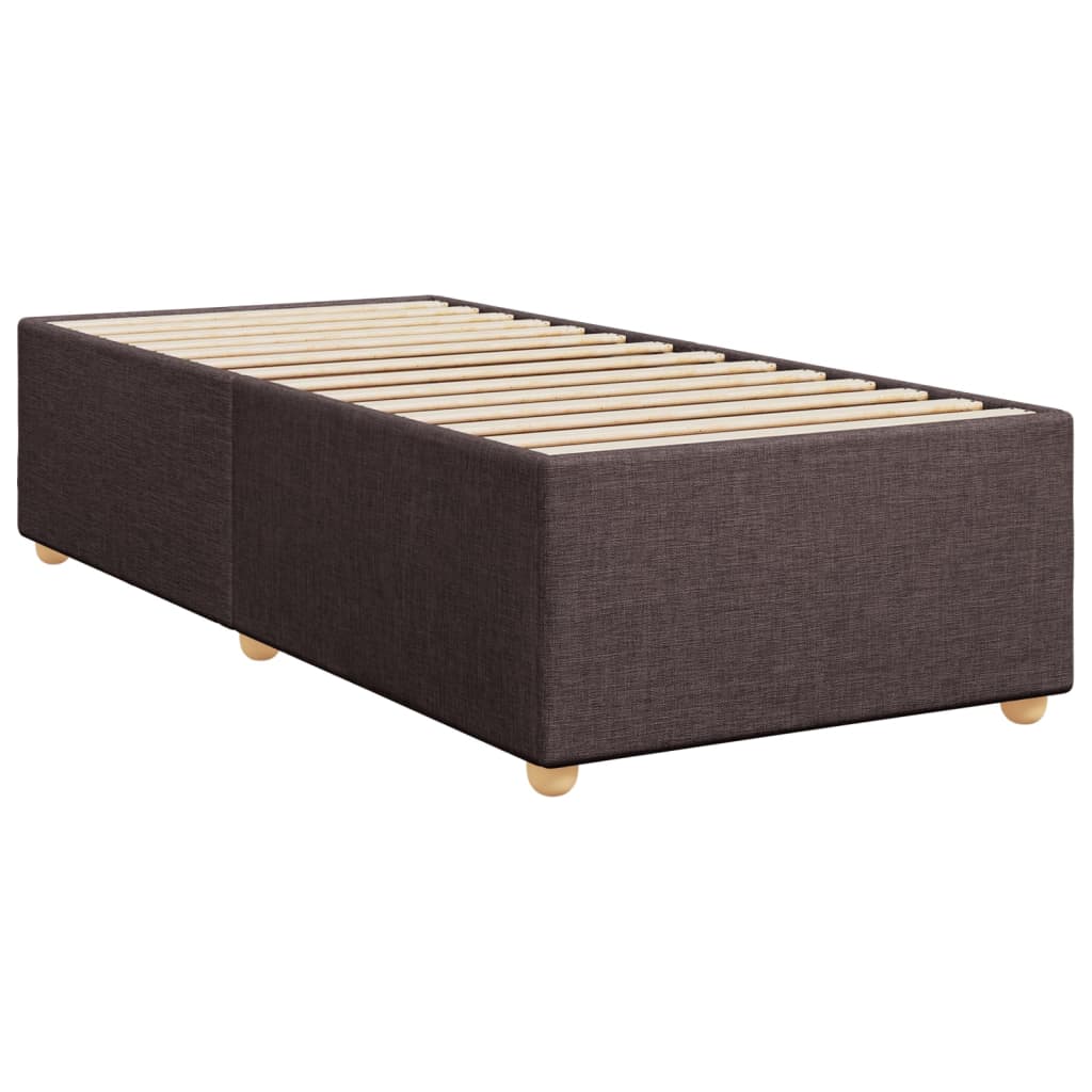 Box Spring Postel S Matrací Textil Tmavě Hnědá