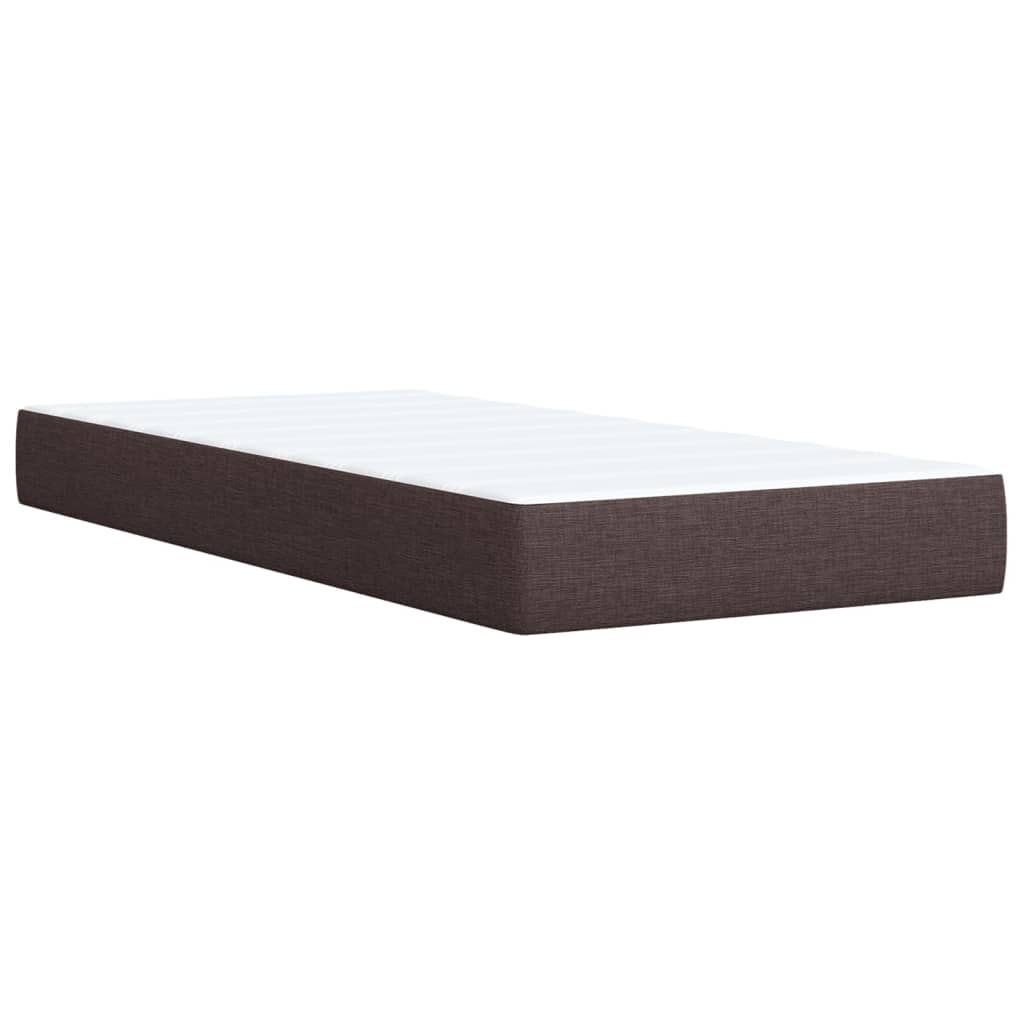 Box Spring Postel S Matrací Textil Tmavě Hnědá