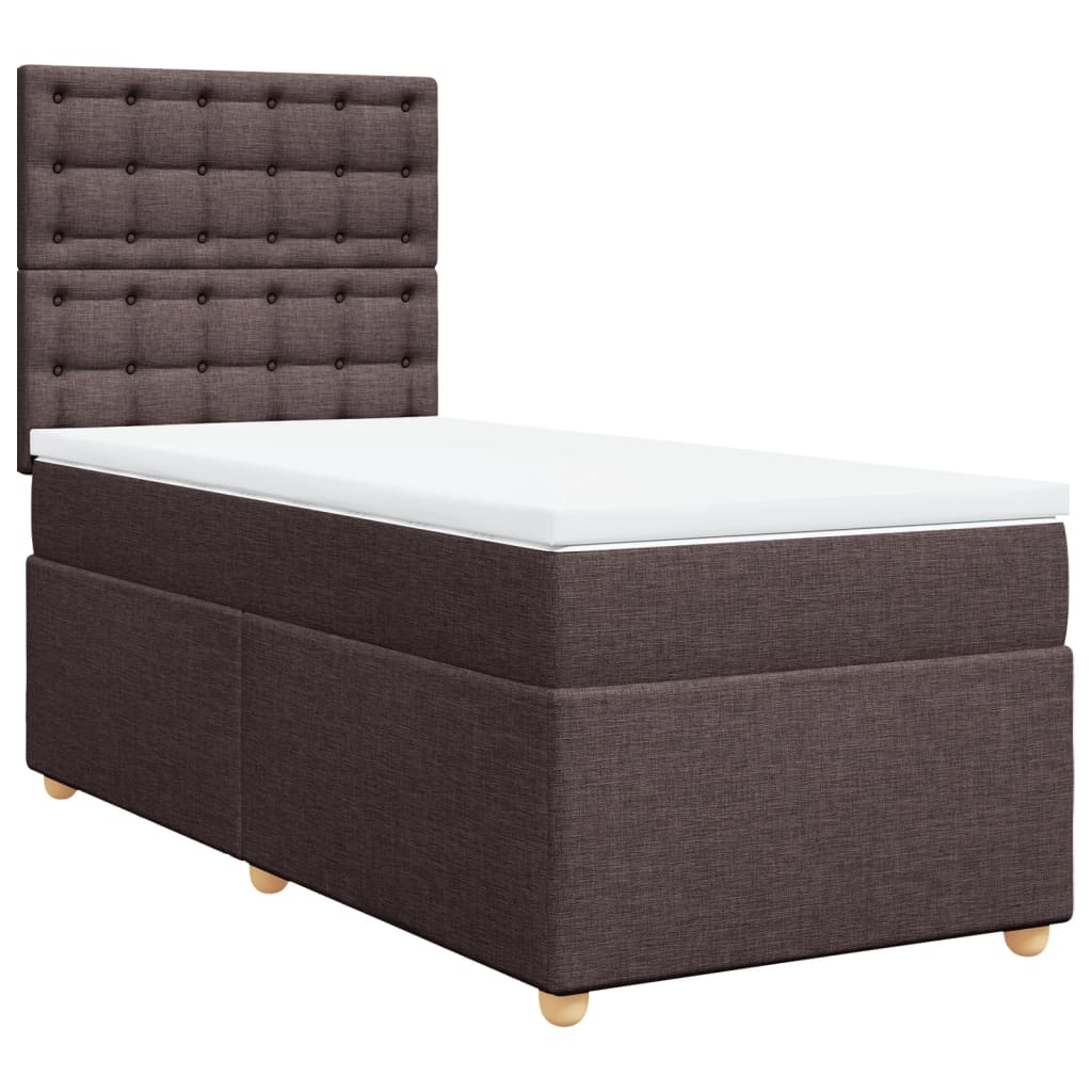 Box Spring Postel S Matrací Tmavě Hnědá 80X200 Cm Textil