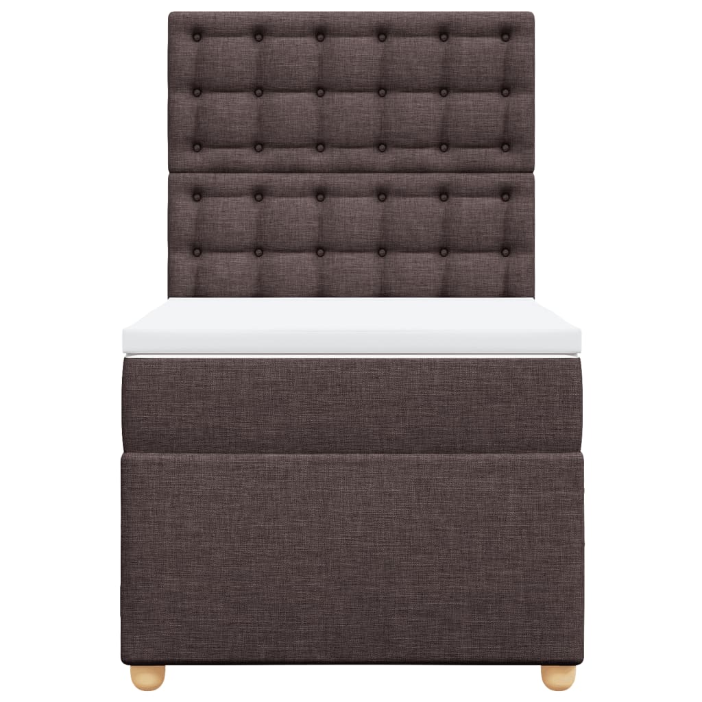 Box Spring Postel S Matrací Tmavě Hnědá 80X200 Cm Textil