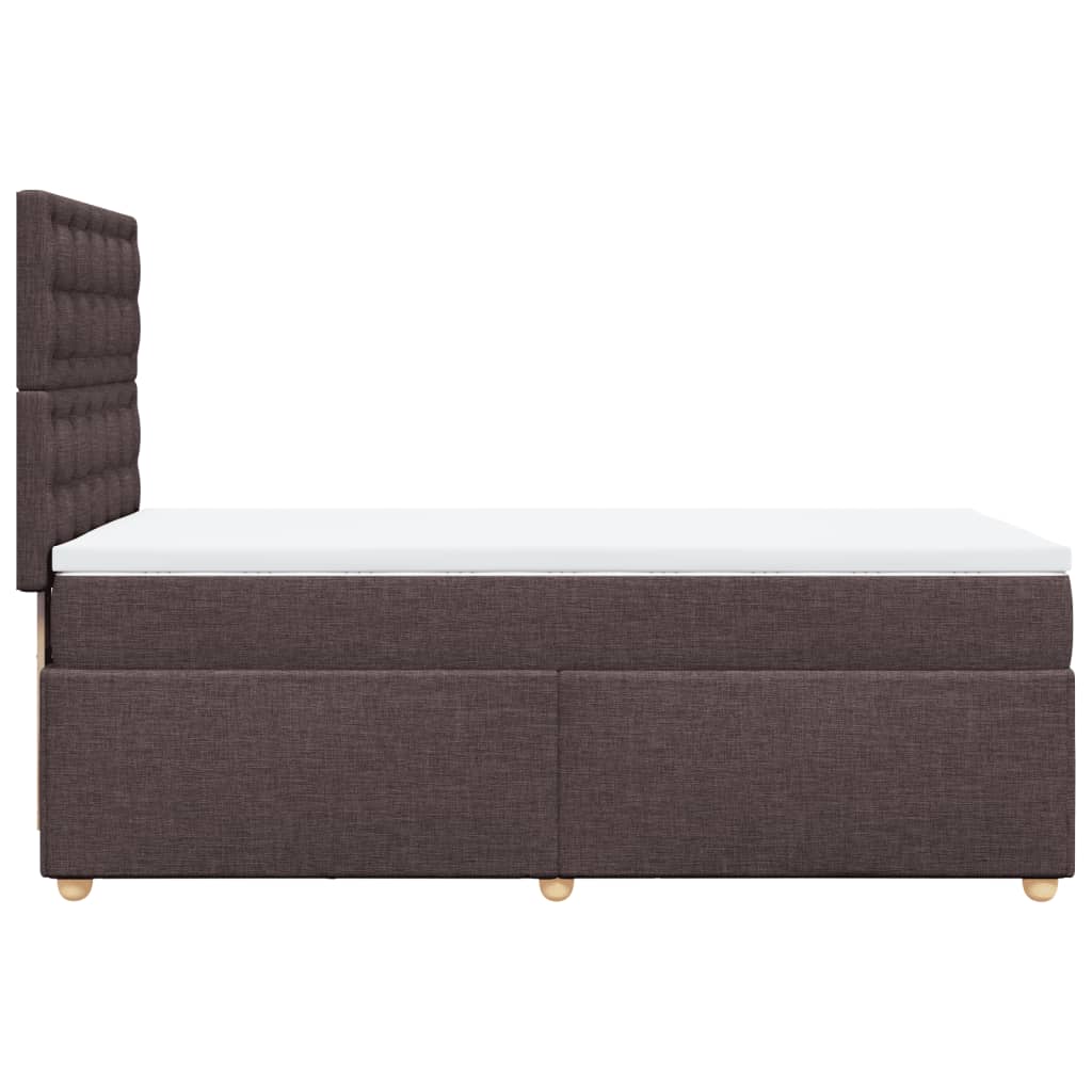 Box Spring Postel S Matrací Tmavě Hnědá 80X200 Cm Textil