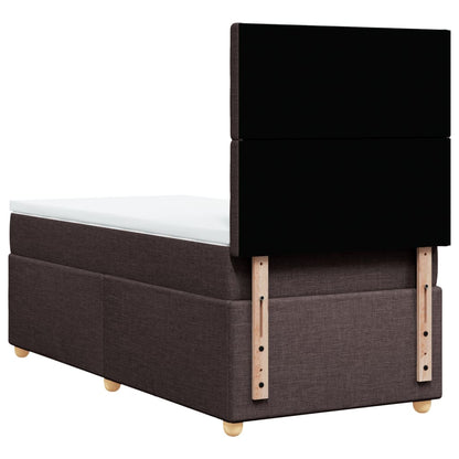 Box Spring Postel S Matrací Tmavě Hnědá 80X200 Cm Textil
