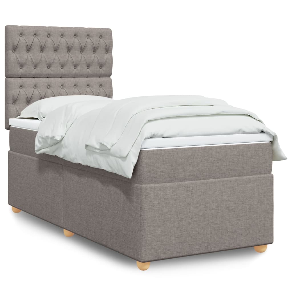 Box Spring Postel S Matrací Textil Taupe