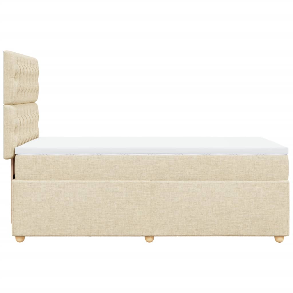 Box Spring Postel S Matrací Textil Krémová