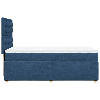 Box Spring Postel S Matrací Modrá 100 X 200 Cm Textil