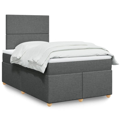 Box Spring Postel S Matrací Textil Tmavě Šedá