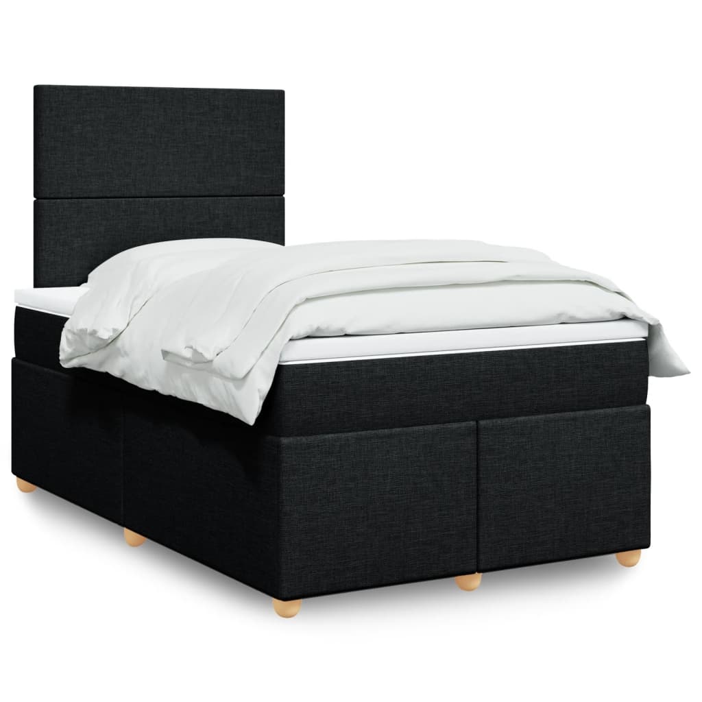 Box Spring Postel S Matrací Černá Textil Černá