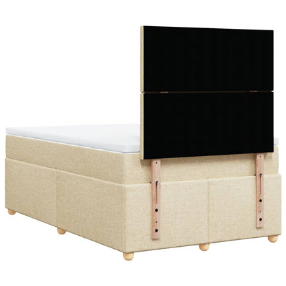 Box Spring Postel S Matrací Krémová 120X190 Cm Textil Černá
