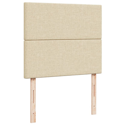 Box Spring Postel S Matrací Krémová 120X190 Cm Textil Černá