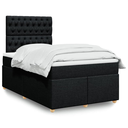 Box Spring Postel S Matrací Černá Textil Černá