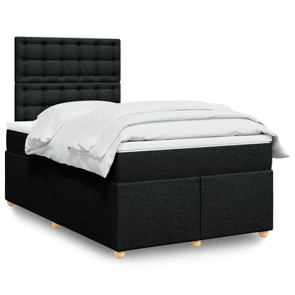 Box Spring Postel S Matrací Černá Textil Černá