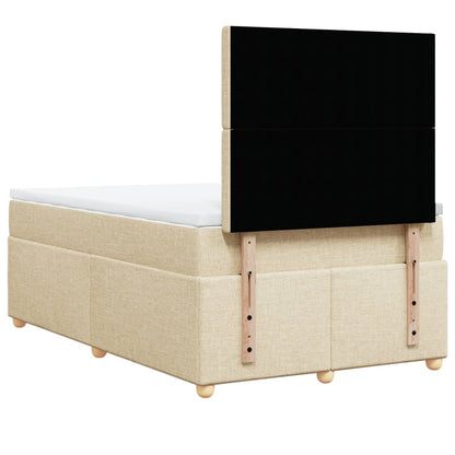 Box Spring Postel S Matrací Krémová 120X190 Cm Textil