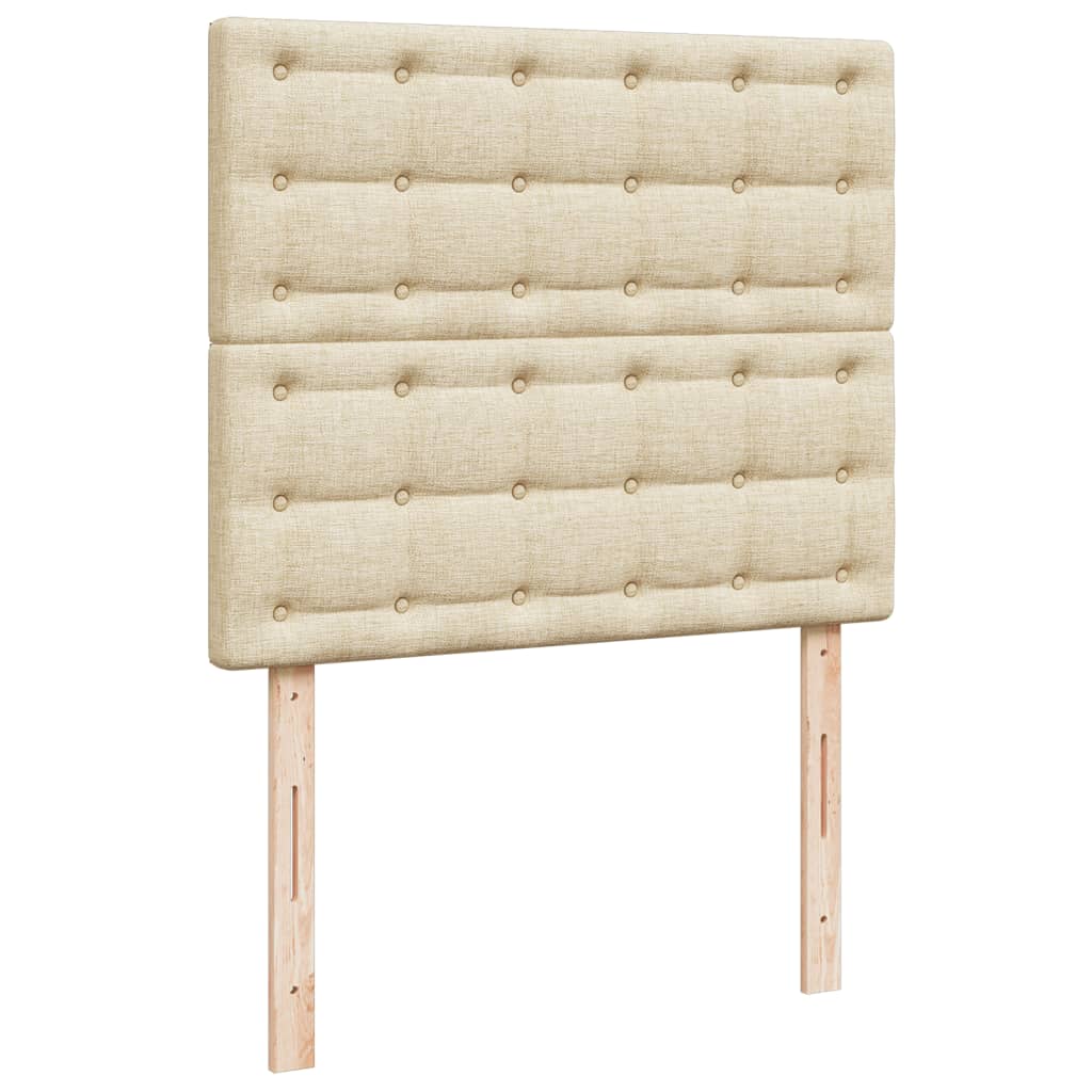 Box Spring Postel S Matrací Krémová 120X190 Cm Textil