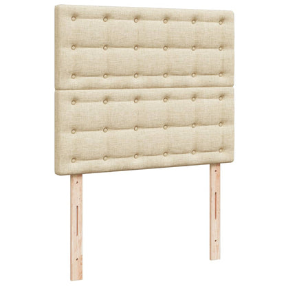 Box Spring Postel S Matrací Krémová 120X190 Cm Textil