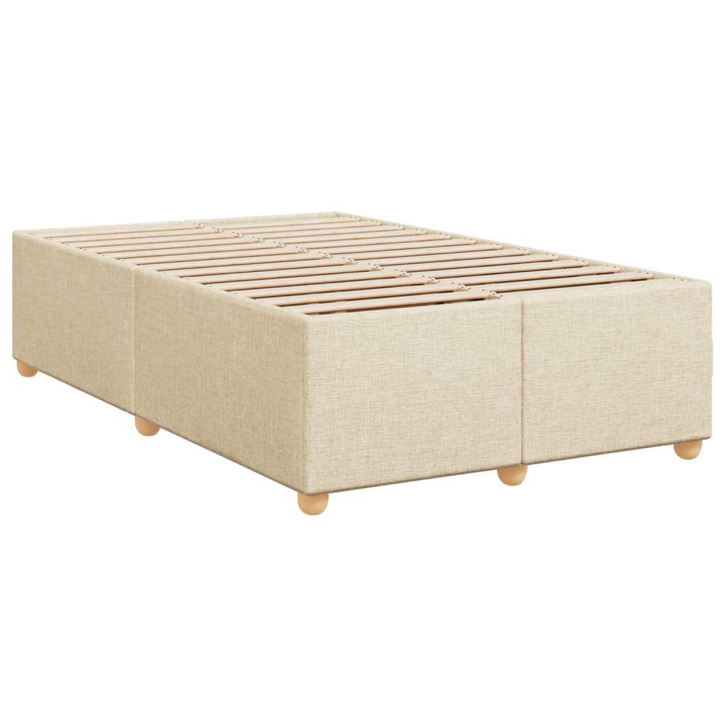 Box Spring Postel S Matrací Krémová 120X190 Cm Textil