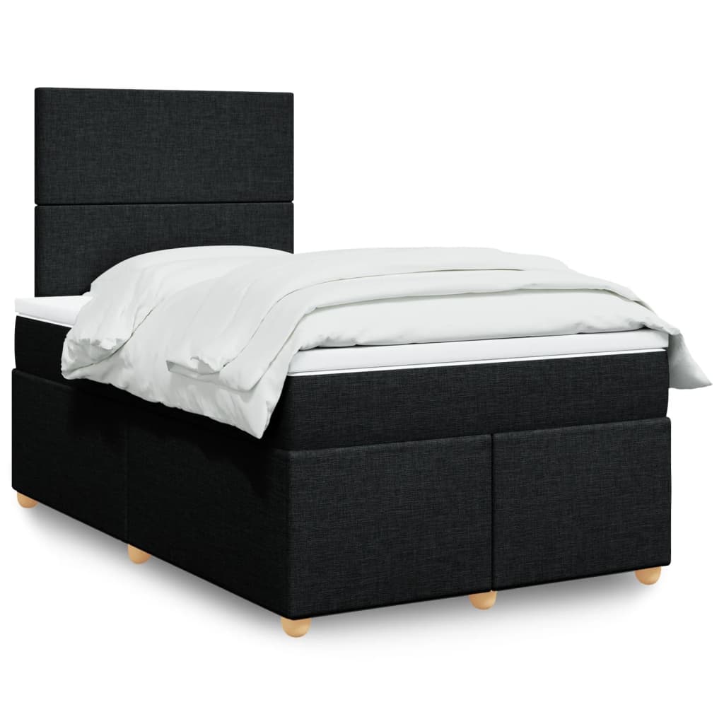 Box Spring Postel S Matrací Černá Textil Černá