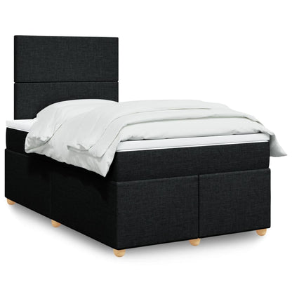 Box Spring Postel S Matrací Černá Textil Černá
