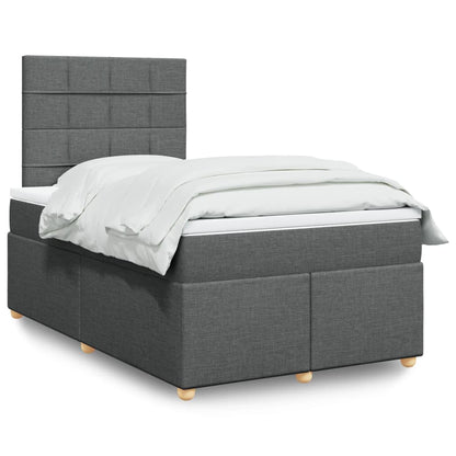 Box Spring Postel S Matrací Textil Tmavě Šedá
