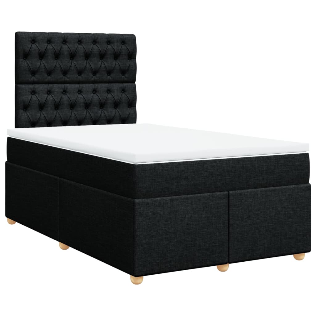 Box Spring Postel S Matrací Černá Textil Černá