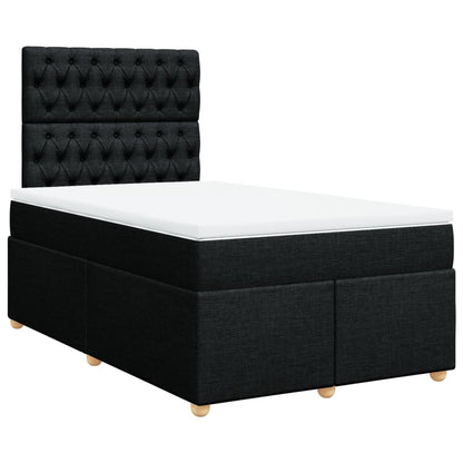 Box Spring Postel S Matrací Černá Textil Černá