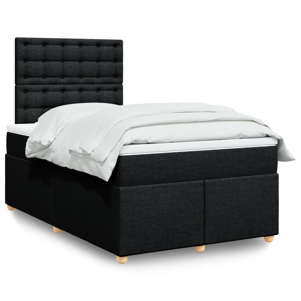 Box Spring Postel S Matrací Černá Textil Černá