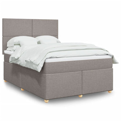 Box Spring Postel S Matrací Textil Taupe