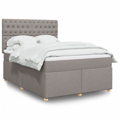 Box Spring Postel S Matrací Textil Taupe