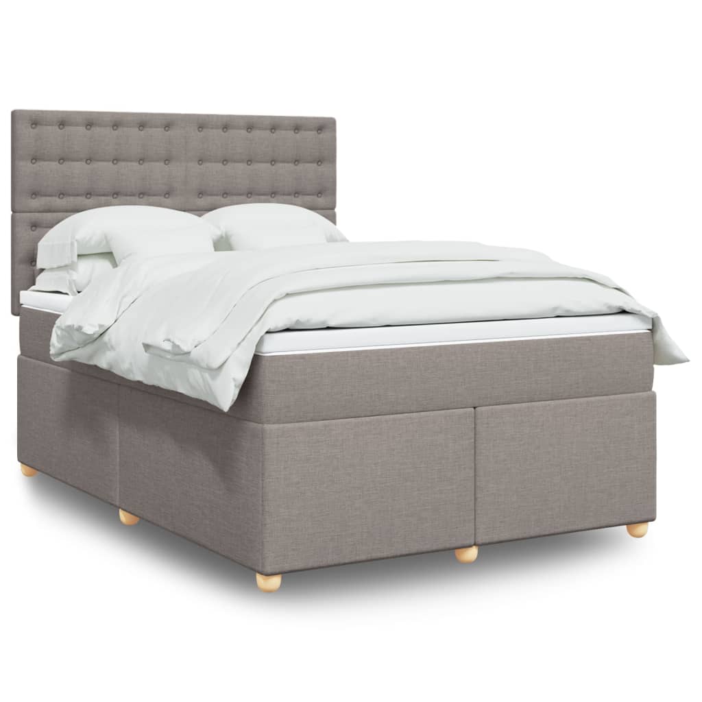Box Spring Postel S Matrací Textil Taupe