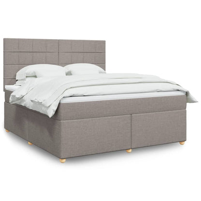 Box Spring Postel S Matrací Textil Taupe