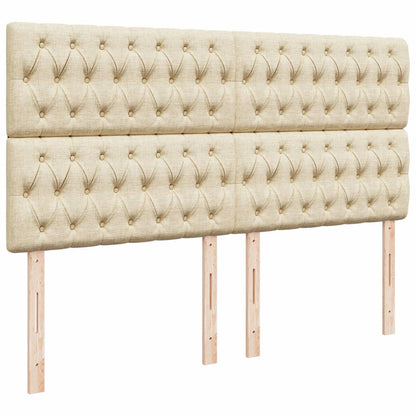 Box Spring Postel S Matrací Krémová 180X200 Cm Textil