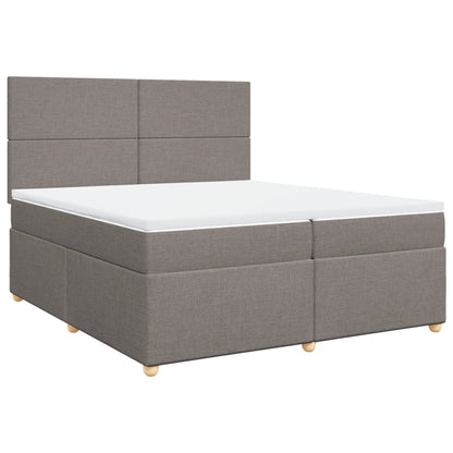 Box Spring Postel S Matrací Taupe 200X200 Cm Textil