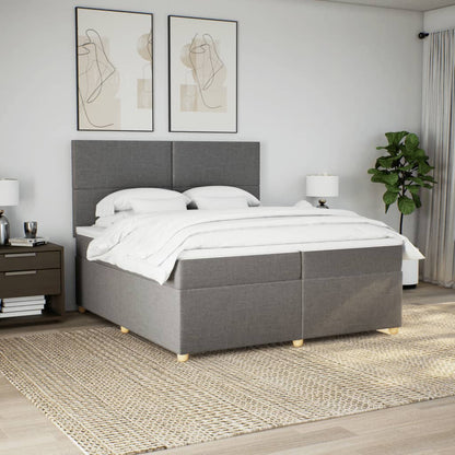 Box Spring Postel S Matrací Taupe 200X200 Cm Textil