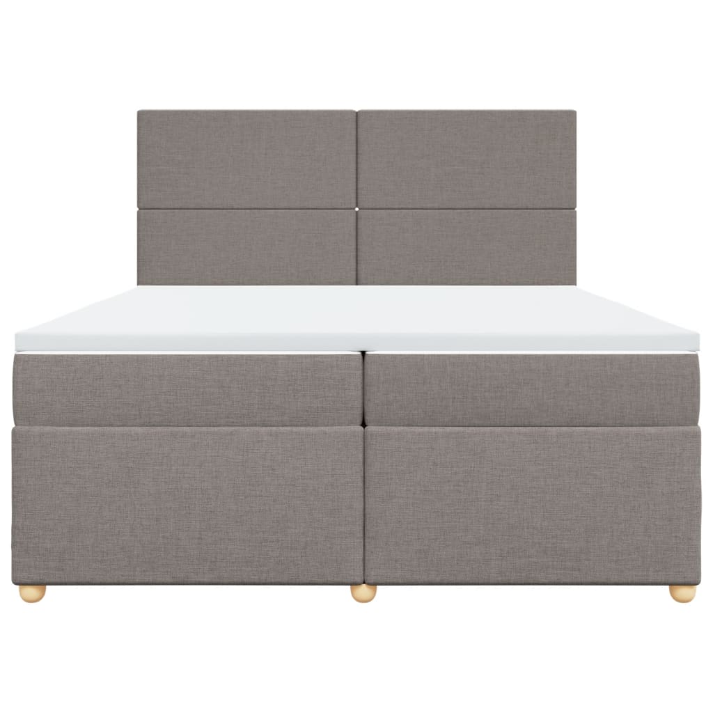 Box Spring Postel S Matrací Taupe 200X200 Cm Textil