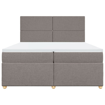 Box Spring Postel S Matrací Taupe 200X200 Cm Textil