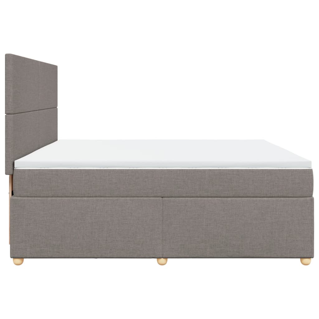 Box Spring Postel S Matrací Taupe 200X200 Cm Textil